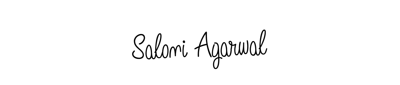 Create a beautiful signature design for name Saloni Agarwal. With this signature (Angelique-Rose-font-FFP) fonts, you can make a handwritten signature for free. Saloni Agarwal signature style 5 images and pictures png
