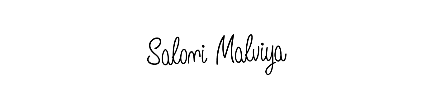 You should practise on your own different ways (Angelique-Rose-font-FFP) to write your name (Saloni Malviya) in signature. don't let someone else do it for you. Saloni Malviya signature style 5 images and pictures png