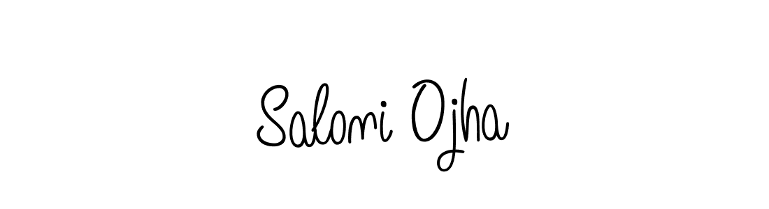 You should practise on your own different ways (Angelique-Rose-font-FFP) to write your name (Saloni Ojha) in signature. don't let someone else do it for you. Saloni Ojha signature style 5 images and pictures png