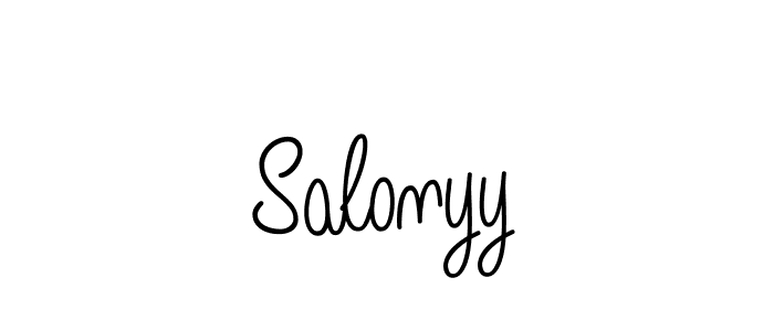 Make a beautiful signature design for name Salonyy. With this signature (Angelique-Rose-font-FFP) style, you can create a handwritten signature for free. Salonyy signature style 5 images and pictures png