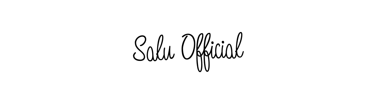 Create a beautiful signature design for name Salu Official. With this signature (Angelique-Rose-font-FFP) fonts, you can make a handwritten signature for free. Salu Official signature style 5 images and pictures png