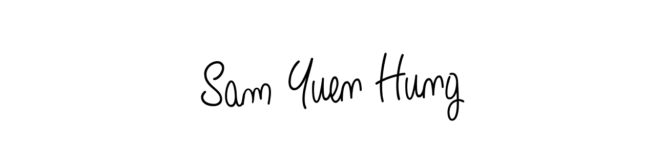 Make a beautiful signature design for name Sam Yuen Hung. With this signature (Angelique-Rose-font-FFP) style, you can create a handwritten signature for free. Sam Yuen Hung signature style 5 images and pictures png