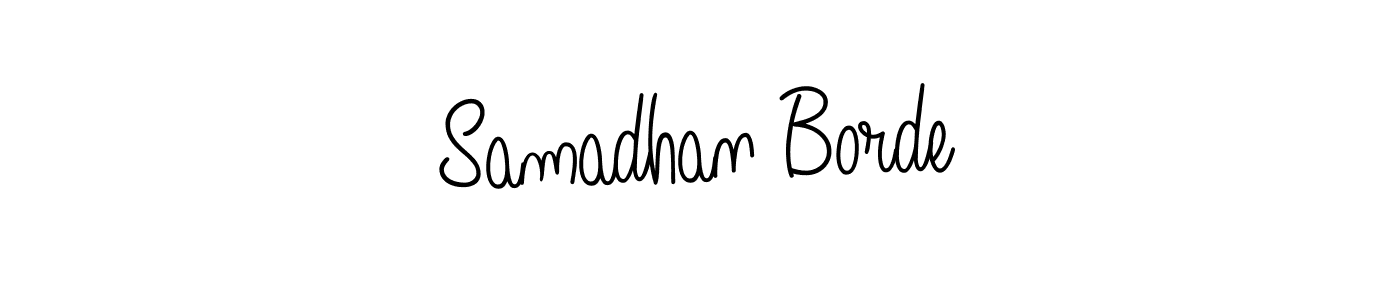 You should practise on your own different ways (Angelique-Rose-font-FFP) to write your name (Samadhan Borde) in signature. don't let someone else do it for you. Samadhan Borde signature style 5 images and pictures png