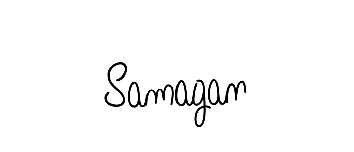 Make a beautiful signature design for name Samagan. With this signature (Angelique-Rose-font-FFP) style, you can create a handwritten signature for free. Samagan signature style 5 images and pictures png