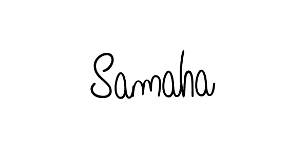 Use a signature maker to create a handwritten signature online. With this signature software, you can design (Angelique-Rose-font-FFP) your own signature for name Samaha. Samaha signature style 5 images and pictures png
