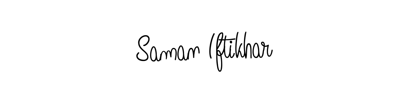 How to make Saman Iftikhar name signature. Use Angelique-Rose-font-FFP style for creating short signs online. This is the latest handwritten sign. Saman Iftikhar signature style 5 images and pictures png