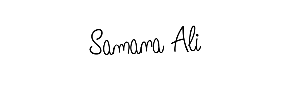 Use a signature maker to create a handwritten signature online. With this signature software, you can design (Angelique-Rose-font-FFP) your own signature for name Samana Ali. Samana Ali signature style 5 images and pictures png