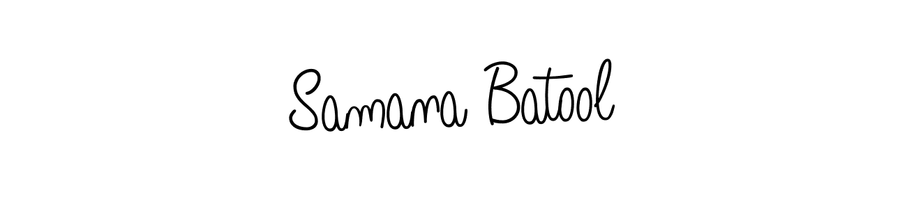 The best way (Angelique-Rose-font-FFP) to make a short signature is to pick only two or three words in your name. The name Samana Batool include a total of six letters. For converting this name. Samana Batool signature style 5 images and pictures png
