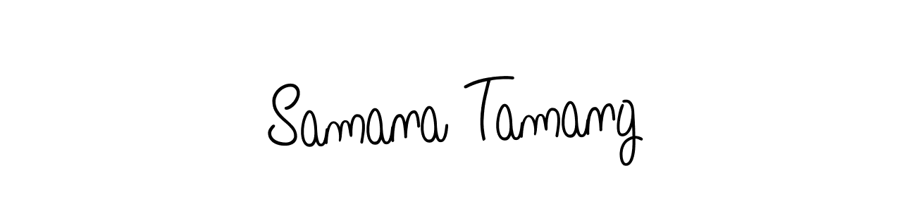 How to make Samana Tamang name signature. Use Angelique-Rose-font-FFP style for creating short signs online. This is the latest handwritten sign. Samana Tamang signature style 5 images and pictures png