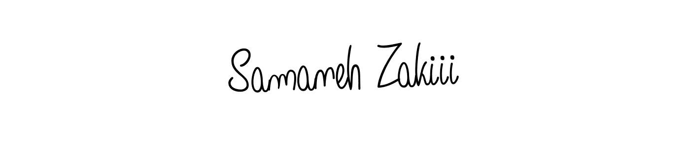 Samaneh Zakiii stylish signature style. Best Handwritten Sign (Angelique-Rose-font-FFP) for my name. Handwritten Signature Collection Ideas for my name Samaneh Zakiii. Samaneh Zakiii signature style 5 images and pictures png