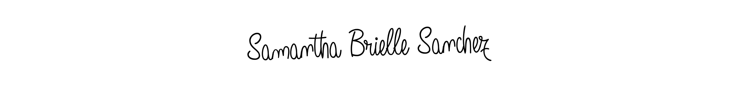 You should practise on your own different ways (Angelique-Rose-font-FFP) to write your name (Samantha Brielle Sanchez) in signature. don't let someone else do it for you. Samantha Brielle Sanchez signature style 5 images and pictures png