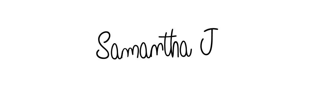 Make a beautiful signature design for name Samantha J. With this signature (Angelique-Rose-font-FFP) style, you can create a handwritten signature for free. Samantha J signature style 5 images and pictures png