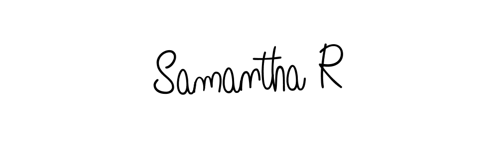 Use a signature maker to create a handwritten signature online. With this signature software, you can design (Angelique-Rose-font-FFP) your own signature for name Samantha R. Samantha R signature style 5 images and pictures png
