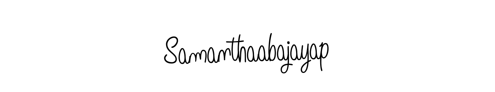 Use a signature maker to create a handwritten signature online. With this signature software, you can design (Angelique-Rose-font-FFP) your own signature for name Samanthaabajayap. Samanthaabajayap signature style 5 images and pictures png