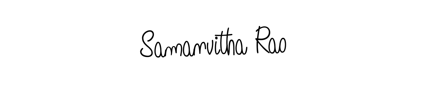 How to make Samanvitha Rao name signature. Use Angelique-Rose-font-FFP style for creating short signs online. This is the latest handwritten sign. Samanvitha Rao signature style 5 images and pictures png