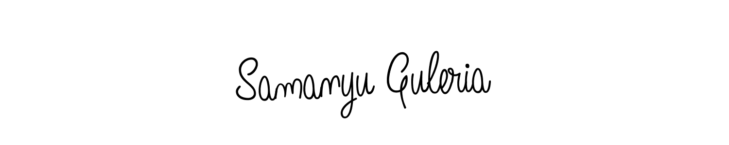 This is the best signature style for the Samanyu Guleria name. Also you like these signature font (Angelique-Rose-font-FFP). Mix name signature. Samanyu Guleria signature style 5 images and pictures png