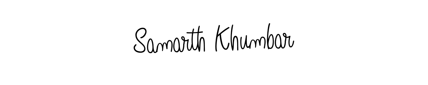 Create a beautiful signature design for name Samarth Khumbar. With this signature (Angelique-Rose-font-FFP) fonts, you can make a handwritten signature for free. Samarth Khumbar signature style 5 images and pictures png
