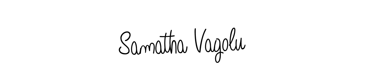 How to make Samatha Vagolu name signature. Use Angelique-Rose-font-FFP style for creating short signs online. This is the latest handwritten sign. Samatha Vagolu signature style 5 images and pictures png