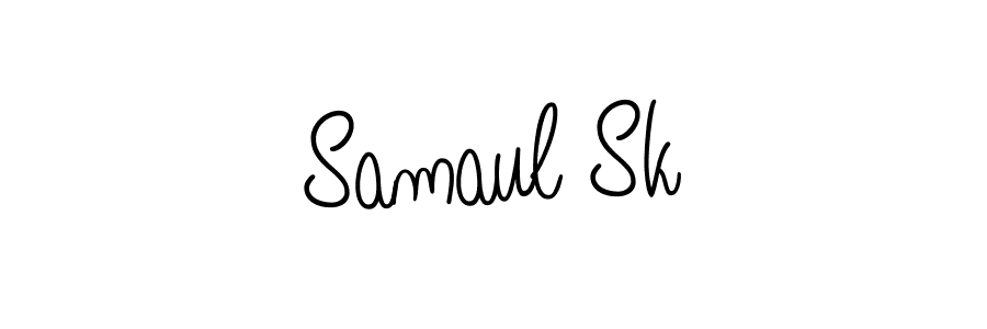Make a beautiful signature design for name Samaul Sk. With this signature (Angelique-Rose-font-FFP) style, you can create a handwritten signature for free. Samaul Sk signature style 5 images and pictures png