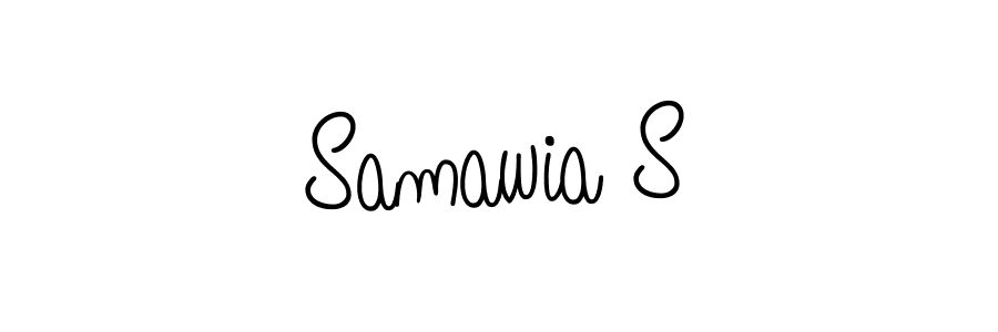 Design your own signature with our free online signature maker. With this signature software, you can create a handwritten (Angelique-Rose-font-FFP) signature for name Samawia S. Samawia S signature style 5 images and pictures png