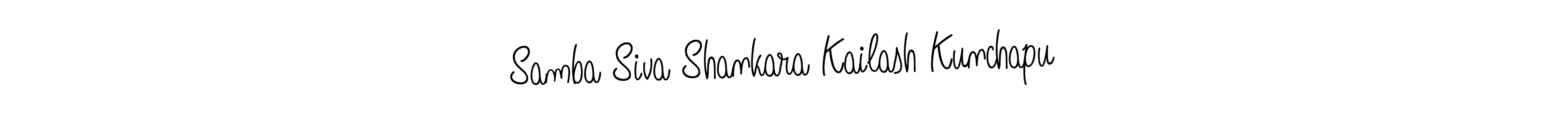 Make a beautiful signature design for name Samba Siva Shankara Kailash Kunchapu. With this signature (Angelique-Rose-font-FFP) style, you can create a handwritten signature for free. Samba Siva Shankara Kailash Kunchapu signature style 5 images and pictures png