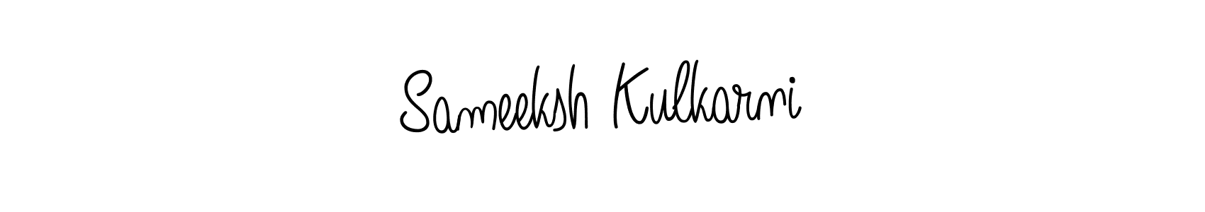 The best way (Angelique-Rose-font-FFP) to make a short signature is to pick only two or three words in your name. The name Sameeksh Kulkarni include a total of six letters. For converting this name. Sameeksh Kulkarni signature style 5 images and pictures png