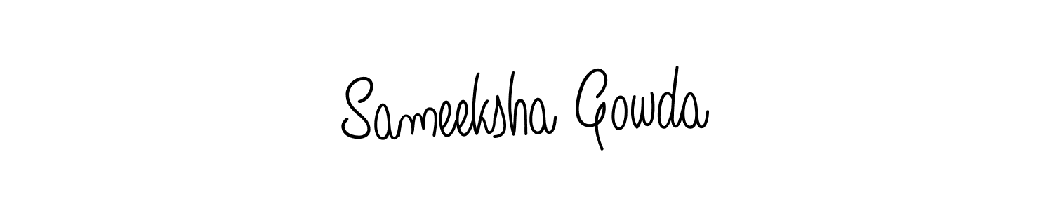 The best way (Angelique-Rose-font-FFP) to make a short signature is to pick only two or three words in your name. The name Sameeksha Gowda include a total of six letters. For converting this name. Sameeksha Gowda signature style 5 images and pictures png