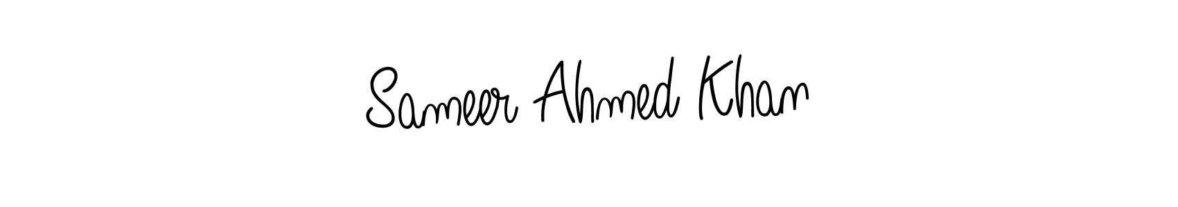 You should practise on your own different ways (Angelique-Rose-font-FFP) to write your name (Sameer Ahmed Khan) in signature. don't let someone else do it for you. Sameer Ahmed Khan signature style 5 images and pictures png