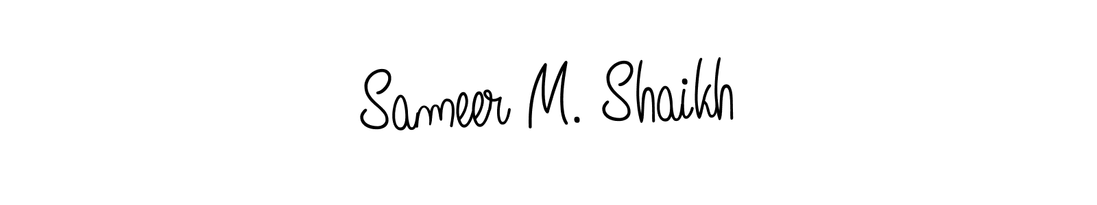 The best way (Angelique-Rose-font-FFP) to make a short signature is to pick only two or three words in your name. The name Sameer M. Shaikh include a total of six letters. For converting this name. Sameer M. Shaikh signature style 5 images and pictures png