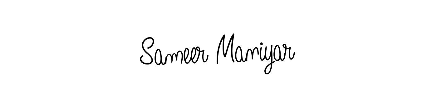 How to make Sameer Maniyar name signature. Use Angelique-Rose-font-FFP style for creating short signs online. This is the latest handwritten sign. Sameer Maniyar signature style 5 images and pictures png