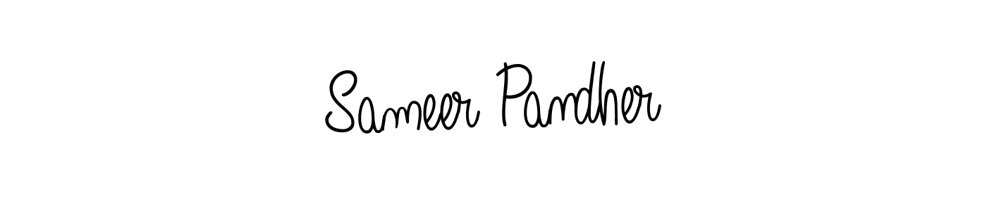 You should practise on your own different ways (Angelique-Rose-font-FFP) to write your name (Sameer Pandher) in signature. don't let someone else do it for you. Sameer Pandher signature style 5 images and pictures png