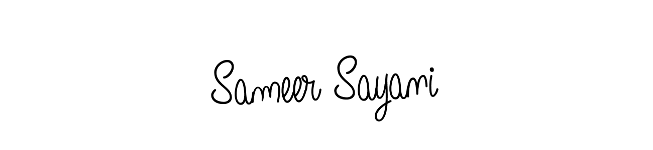 How to make Sameer Sayani signature? Angelique-Rose-font-FFP is a professional autograph style. Create handwritten signature for Sameer Sayani name. Sameer Sayani signature style 5 images and pictures png