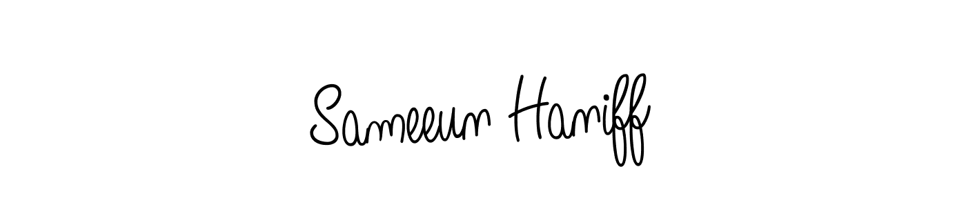 Make a beautiful signature design for name Sameeun Haniff. With this signature (Angelique-Rose-font-FFP) style, you can create a handwritten signature for free. Sameeun Haniff signature style 5 images and pictures png