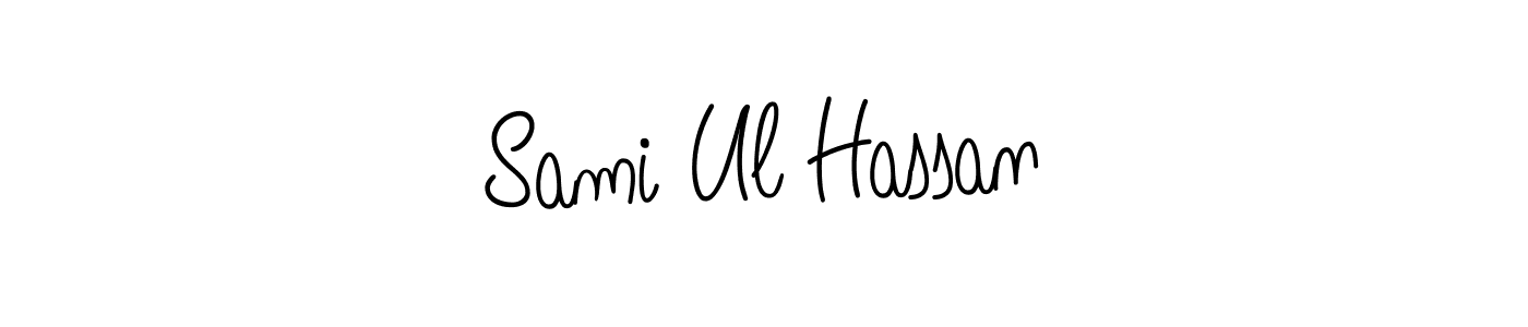 Use a signature maker to create a handwritten signature online. With this signature software, you can design (Angelique-Rose-font-FFP) your own signature for name Sami Ul Hassan. Sami Ul Hassan signature style 5 images and pictures png
