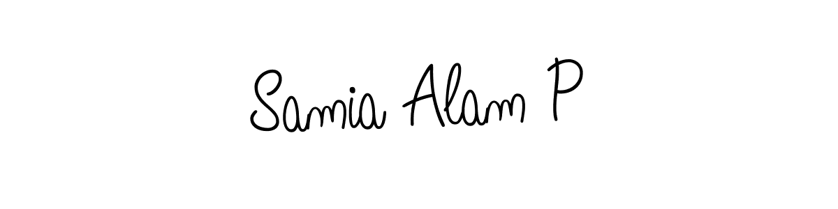 You should practise on your own different ways (Angelique-Rose-font-FFP) to write your name (Samia Alam P) in signature. don't let someone else do it for you. Samia Alam P signature style 5 images and pictures png