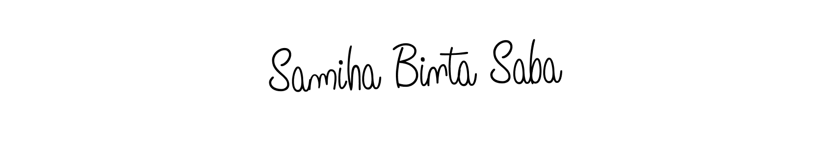 Make a short Samiha Binta Saba signature style. Manage your documents anywhere anytime using Angelique-Rose-font-FFP. Create and add eSignatures, submit forms, share and send files easily. Samiha Binta Saba signature style 5 images and pictures png
