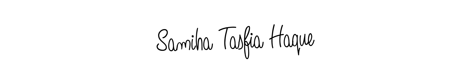 How to make Samiha Tasfia Haque name signature. Use Angelique-Rose-font-FFP style for creating short signs online. This is the latest handwritten sign. Samiha Tasfia Haque signature style 5 images and pictures png