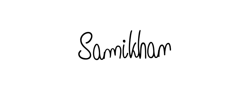 How to make Samikhan name signature. Use Angelique-Rose-font-FFP style for creating short signs online. This is the latest handwritten sign. Samikhan signature style 5 images and pictures png