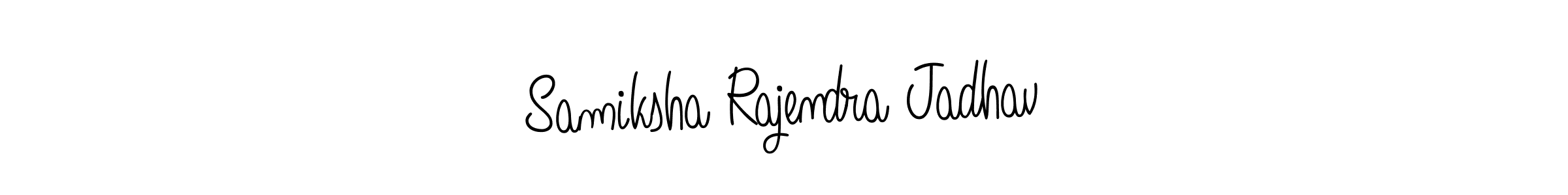 You should practise on your own different ways (Angelique-Rose-font-FFP) to write your name (Samiksha Rajendra Jadhav) in signature. don't let someone else do it for you. Samiksha Rajendra Jadhav signature style 5 images and pictures png