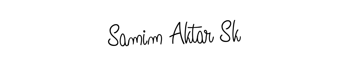 Use a signature maker to create a handwritten signature online. With this signature software, you can design (Angelique-Rose-font-FFP) your own signature for name Samim Aktar Sk. Samim Aktar Sk signature style 5 images and pictures png