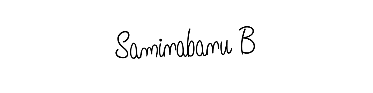 It looks lik you need a new signature style for name Saminabanu B. Design unique handwritten (Angelique-Rose-font-FFP) signature with our free signature maker in just a few clicks. Saminabanu B signature style 5 images and pictures png