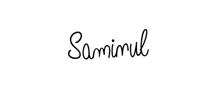 How to make Saminul name signature. Use Angelique-Rose-font-FFP style for creating short signs online. This is the latest handwritten sign. Saminul signature style 5 images and pictures png