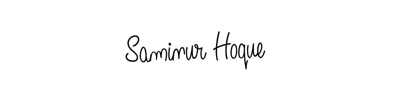 Make a beautiful signature design for name Saminur Hoque. With this signature (Angelique-Rose-font-FFP) style, you can create a handwritten signature for free. Saminur Hoque signature style 5 images and pictures png