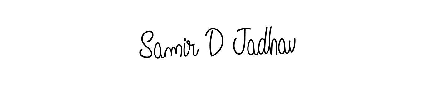 Use a signature maker to create a handwritten signature online. With this signature software, you can design (Angelique-Rose-font-FFP) your own signature for name Samir D Jadhav. Samir D Jadhav signature style 5 images and pictures png