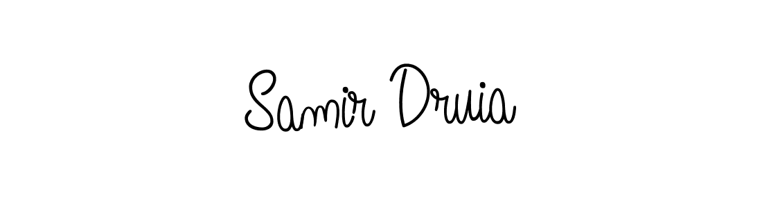 Make a beautiful signature design for name Samir Druia. With this signature (Angelique-Rose-font-FFP) style, you can create a handwritten signature for free. Samir Druia signature style 5 images and pictures png