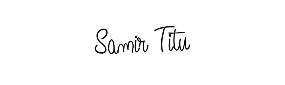 The best way (Angelique-Rose-font-FFP) to make a short signature is to pick only two or three words in your name. The name Samir Titu include a total of six letters. For converting this name. Samir Titu signature style 5 images and pictures png