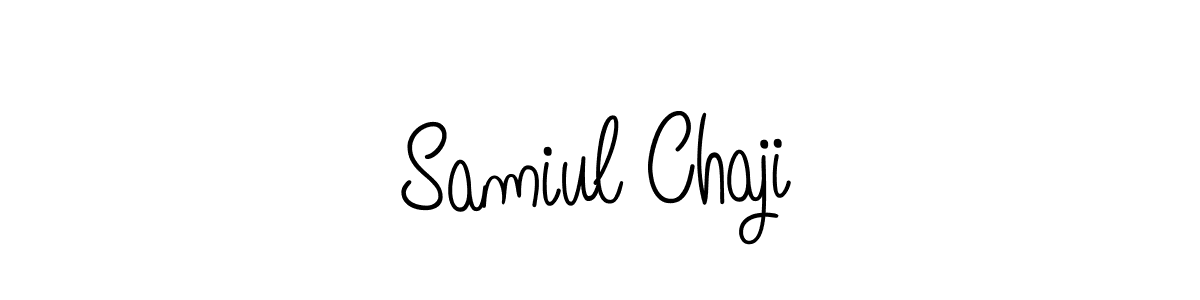 Use a signature maker to create a handwritten signature online. With this signature software, you can design (Angelique-Rose-font-FFP) your own signature for name Samiul Chaji. Samiul Chaji signature style 5 images and pictures png