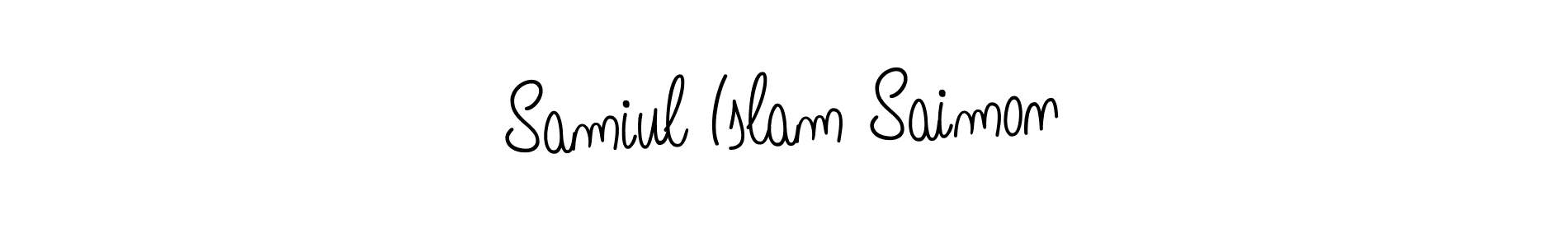 You should practise on your own different ways (Angelique-Rose-font-FFP) to write your name (Samiul Islam Saimon) in signature. don't let someone else do it for you. Samiul Islam Saimon signature style 5 images and pictures png