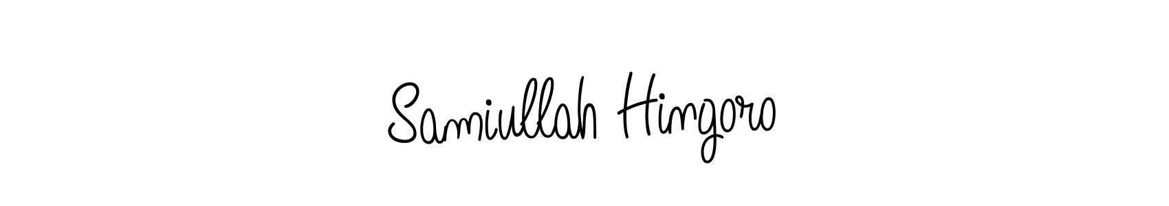 Create a beautiful signature design for name Samiullah Hingoro. With this signature (Angelique-Rose-font-FFP) fonts, you can make a handwritten signature for free. Samiullah Hingoro signature style 5 images and pictures png