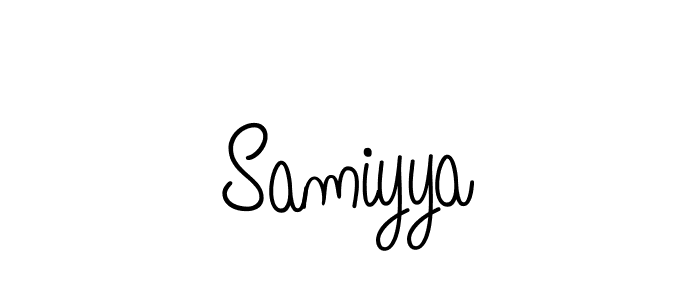 You should practise on your own different ways (Angelique-Rose-font-FFP) to write your name (Samiyya) in signature. don't let someone else do it for you. Samiyya signature style 5 images and pictures png